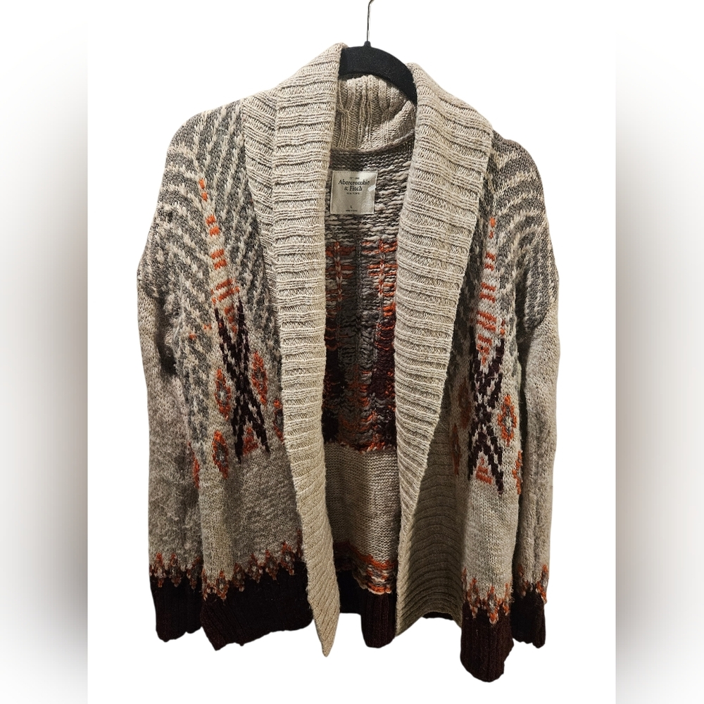 Abercrombie Cozy Knit Cardigan with Aztec Pattern